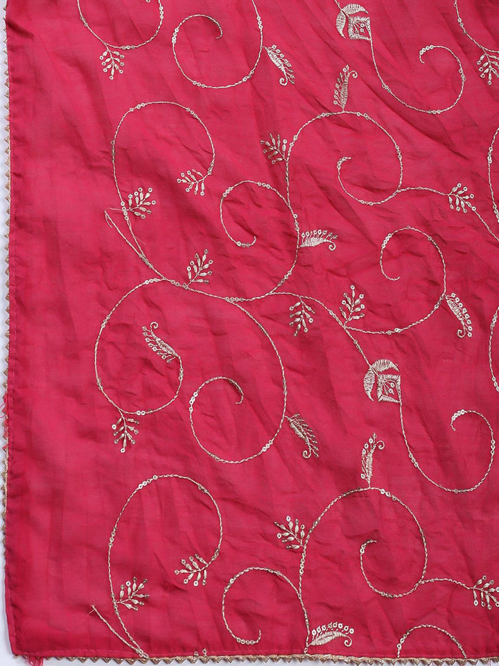 Neck Embroidered Cotton Blend Unstitched Suit Piece With Dupatta