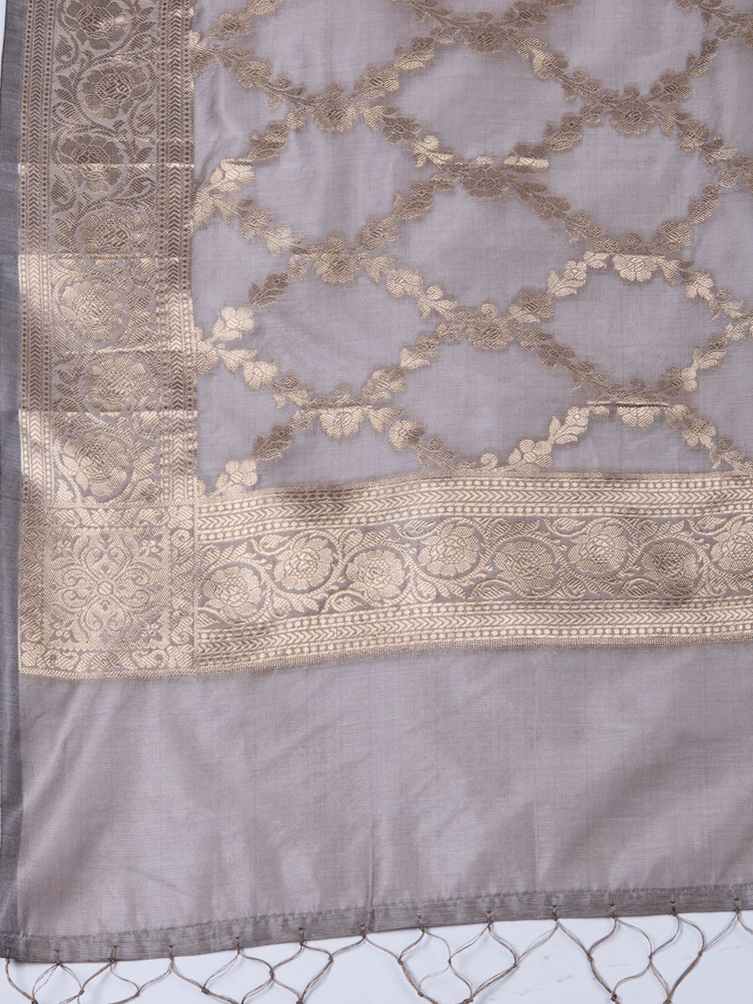 Woven Chanderi Unstitched Suit With Dupatta