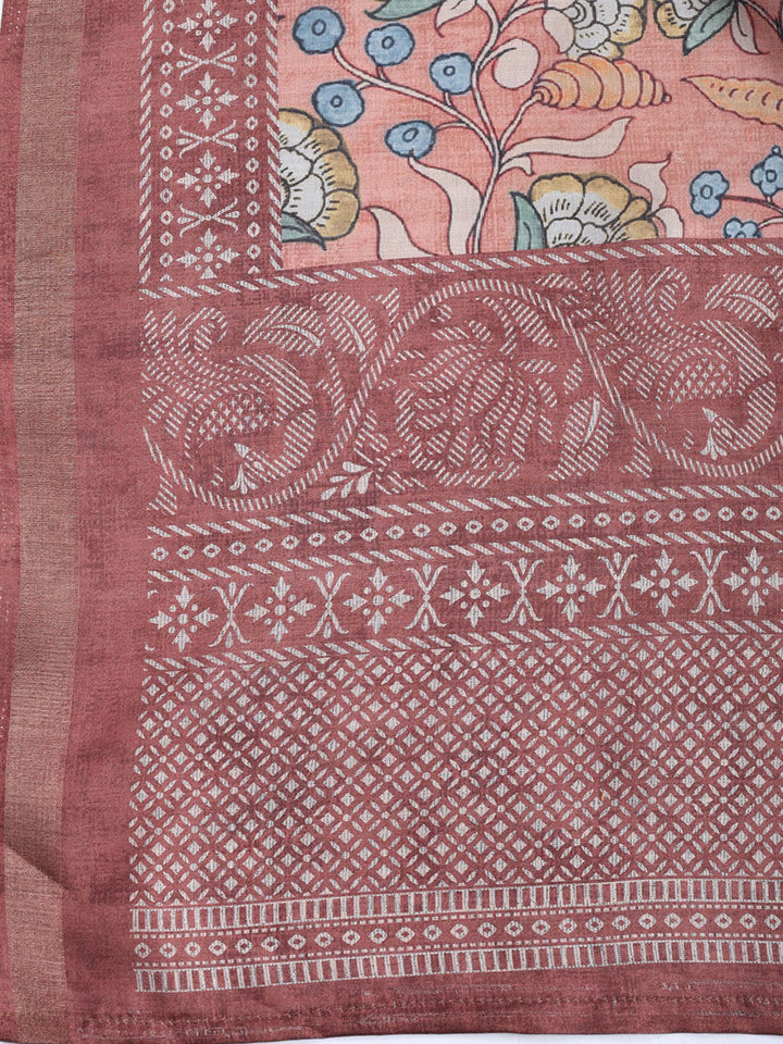 Neck Embroidered Tissue Unstitched Suit With Dupatta
