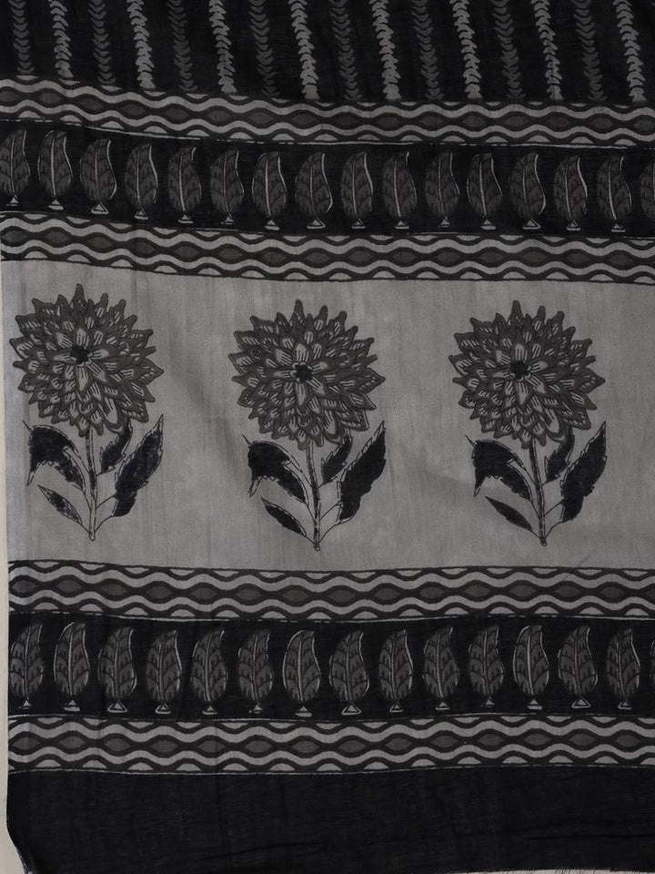 Printed Cotton Blend Unstitched Suit Piece With Dupatta