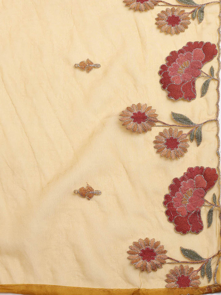 Neck Embroidery Tissue Unstitched Suit With Dupatta