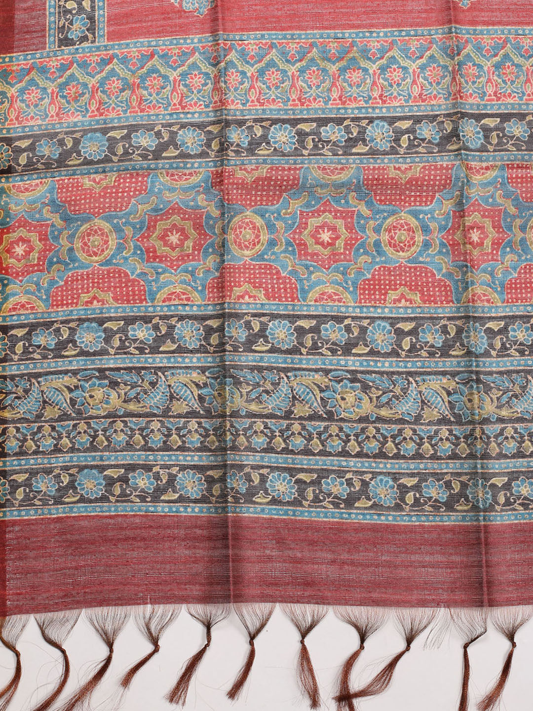 Neck Patti Chanderi Unstitched Suit With Dupatta