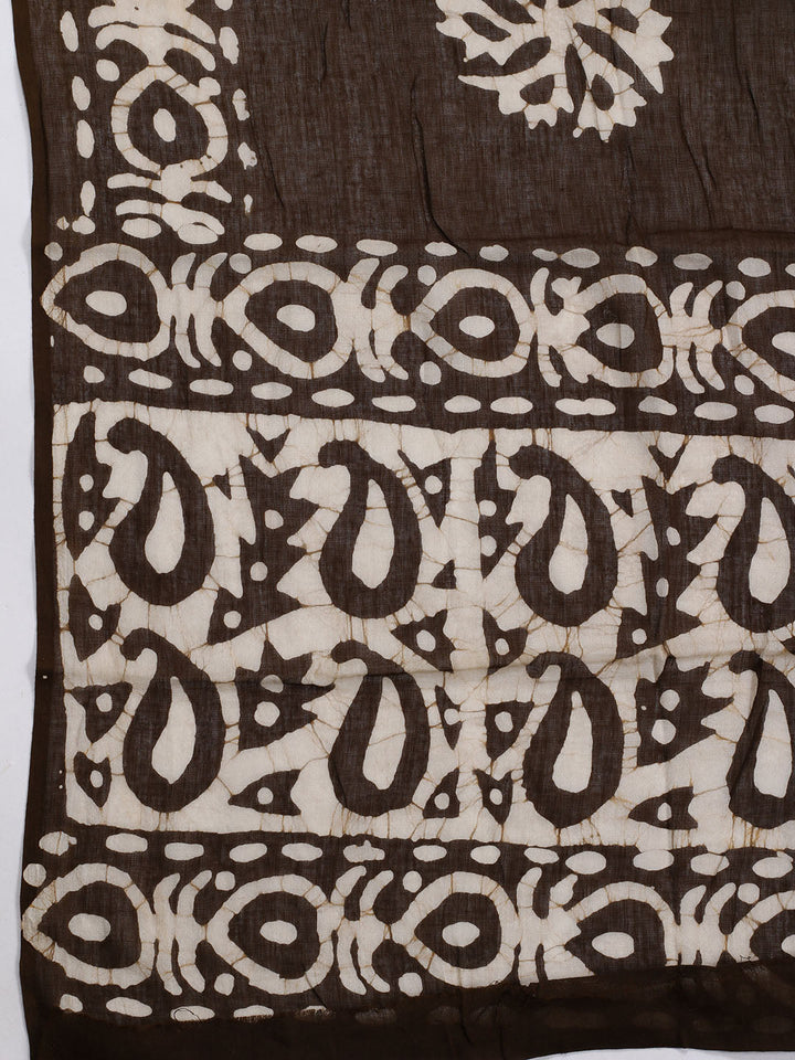 Printed Cotton Blend Unstitched Suit With Dupatta