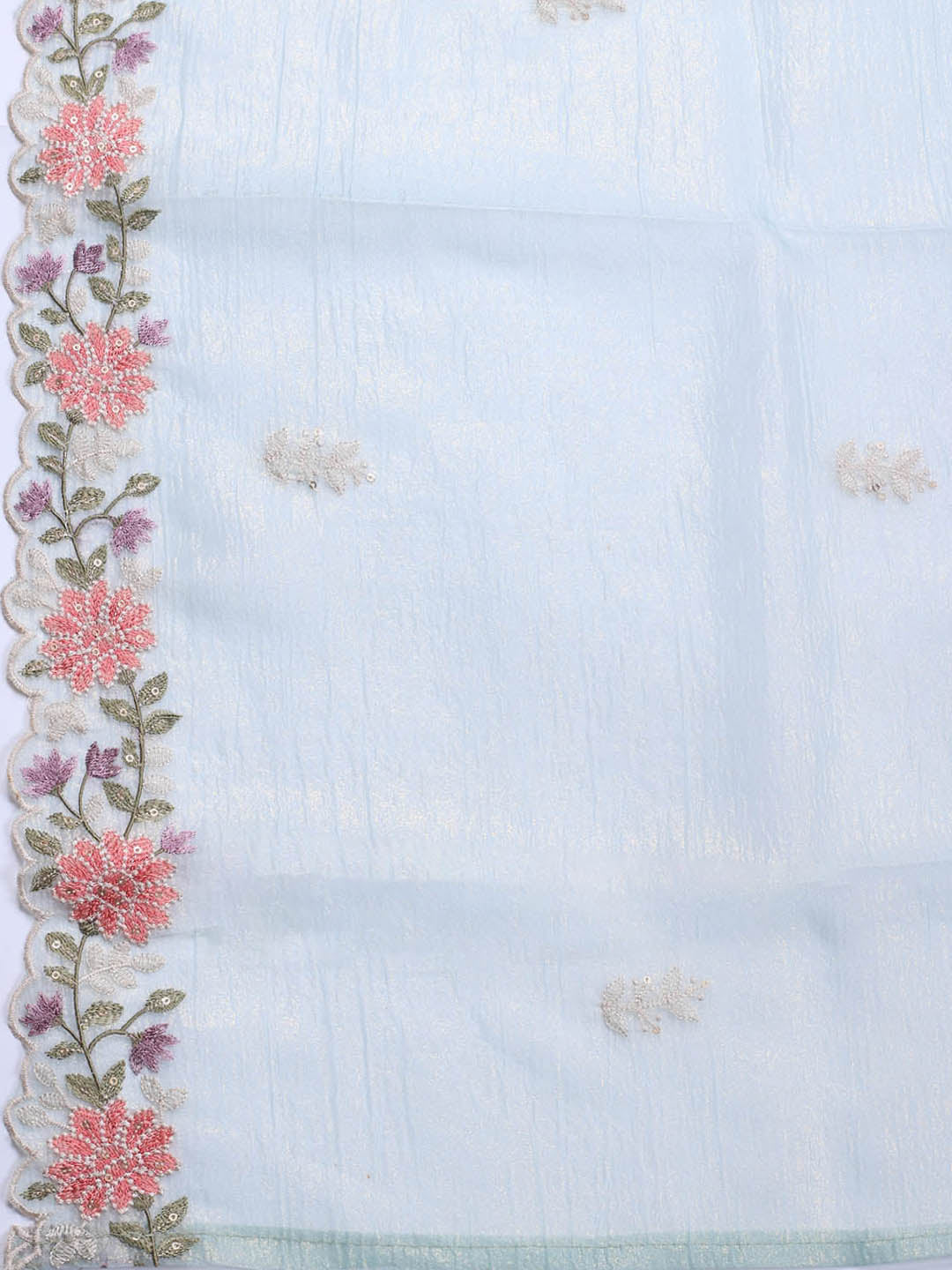 Neck Embroidery Organza Unstitched Suit Piece With Dupatta