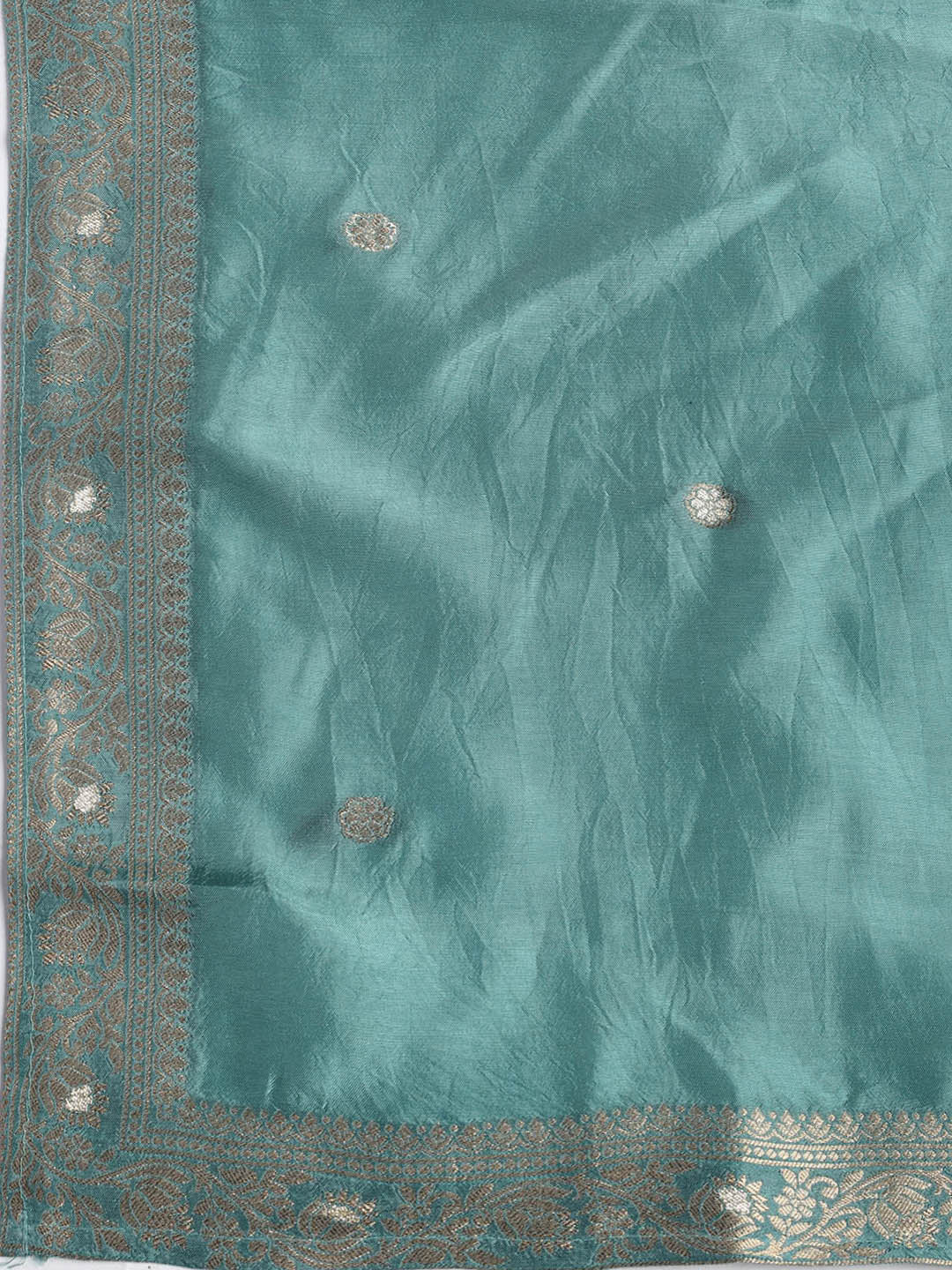 Embroidered Chanderi Unstitched Suit Piece With Dupatta