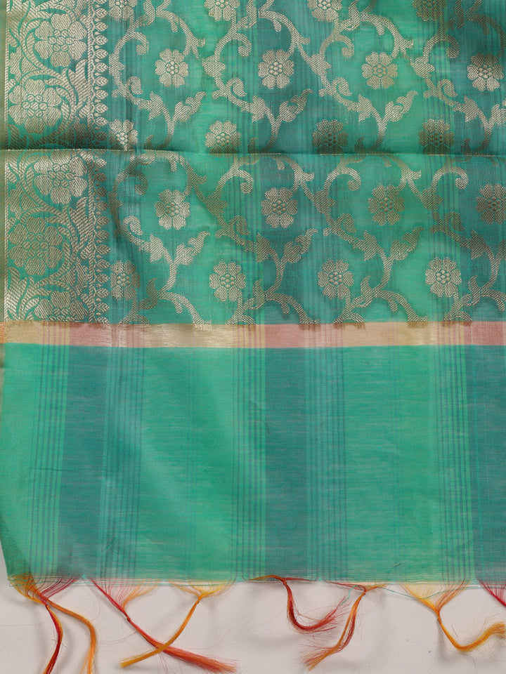 Woven Chanderi Unstitched Suit With Dupatta