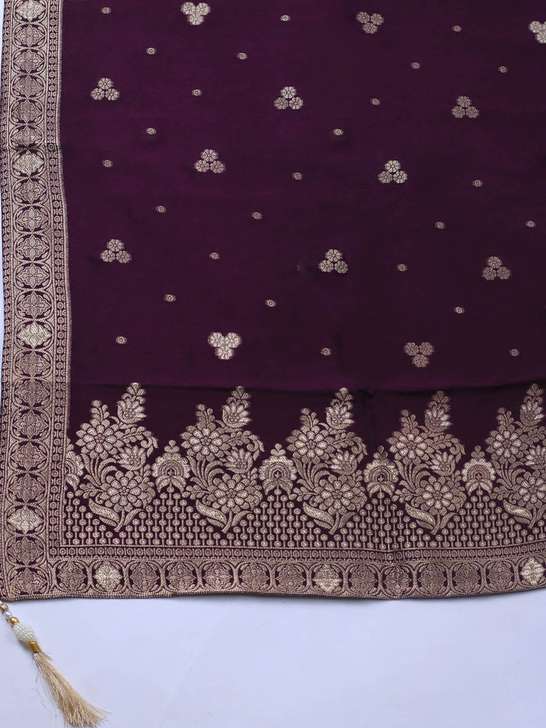 Embroidery Chanderi Unstitched Suit With Dupatta
