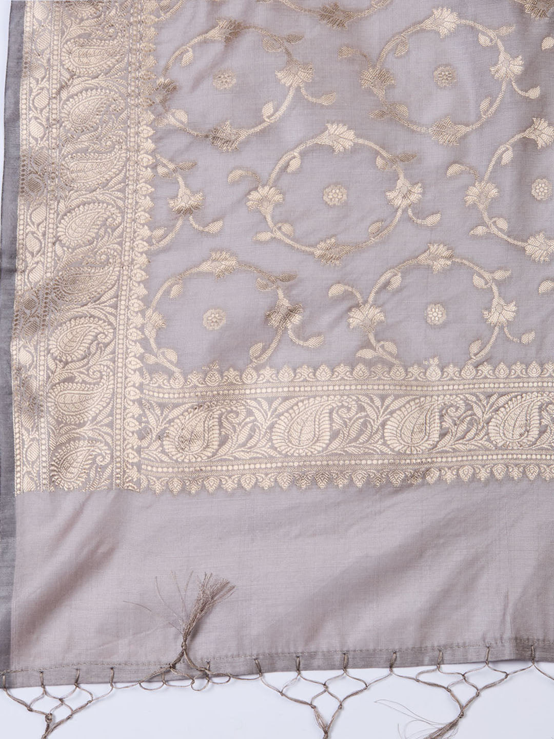 Woven Chanderi Unstitched Suit With Dupatta