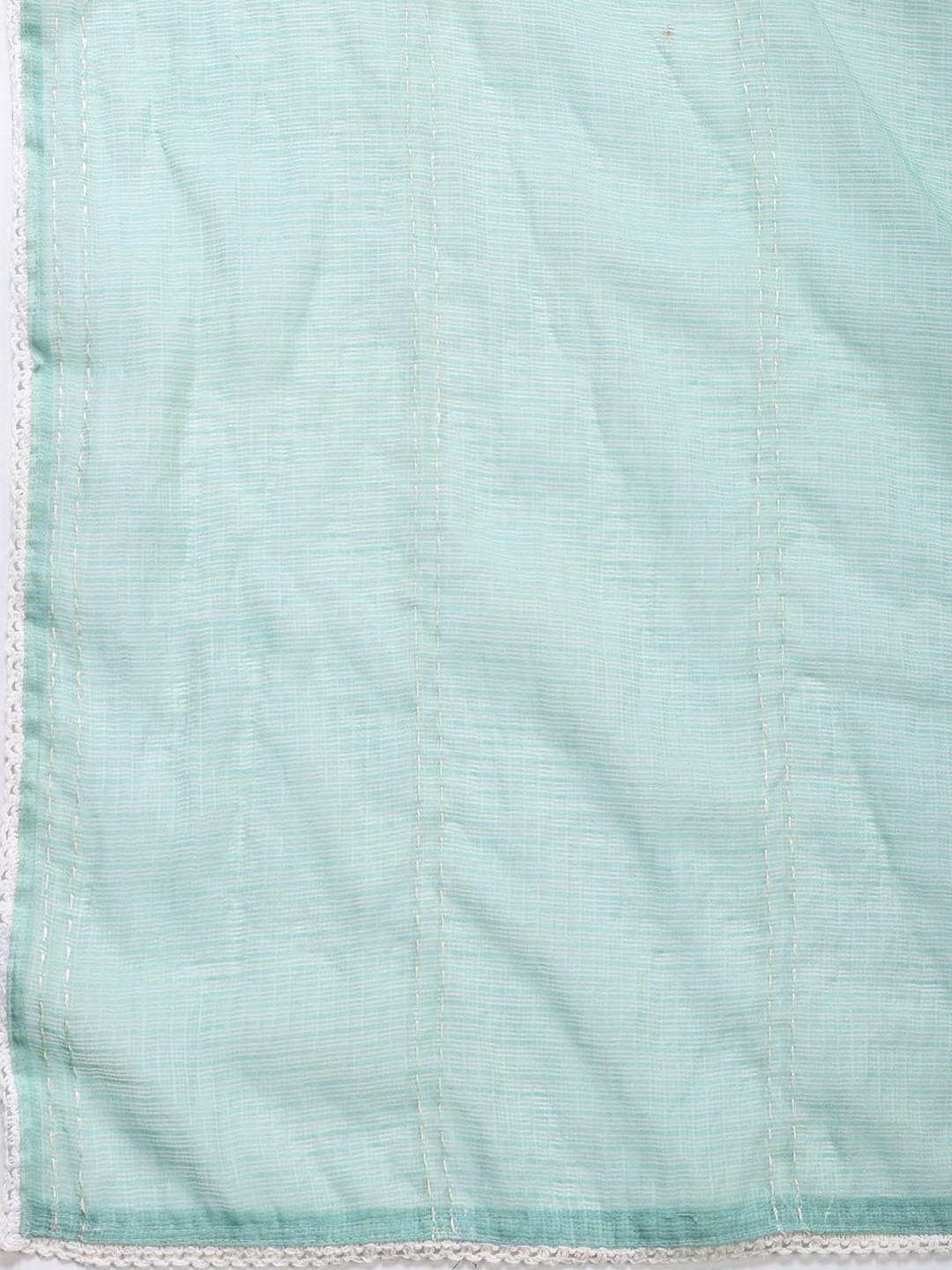 Neck Embroidered Cotton Blend Unstitched Suit Piece With Dupatta