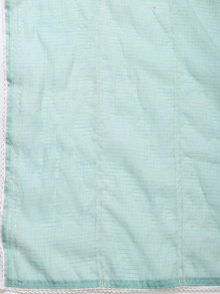 Neck Embroidered Cotton Blend Unstitched Suit Piece With Dupatta