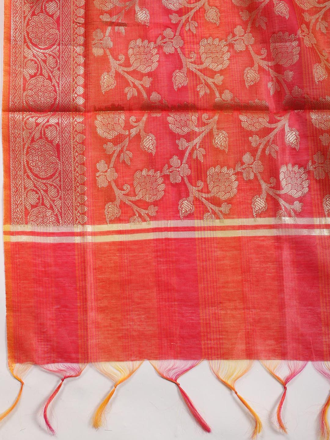Woven Design Chanderi Unstitched Suit With Dupatta