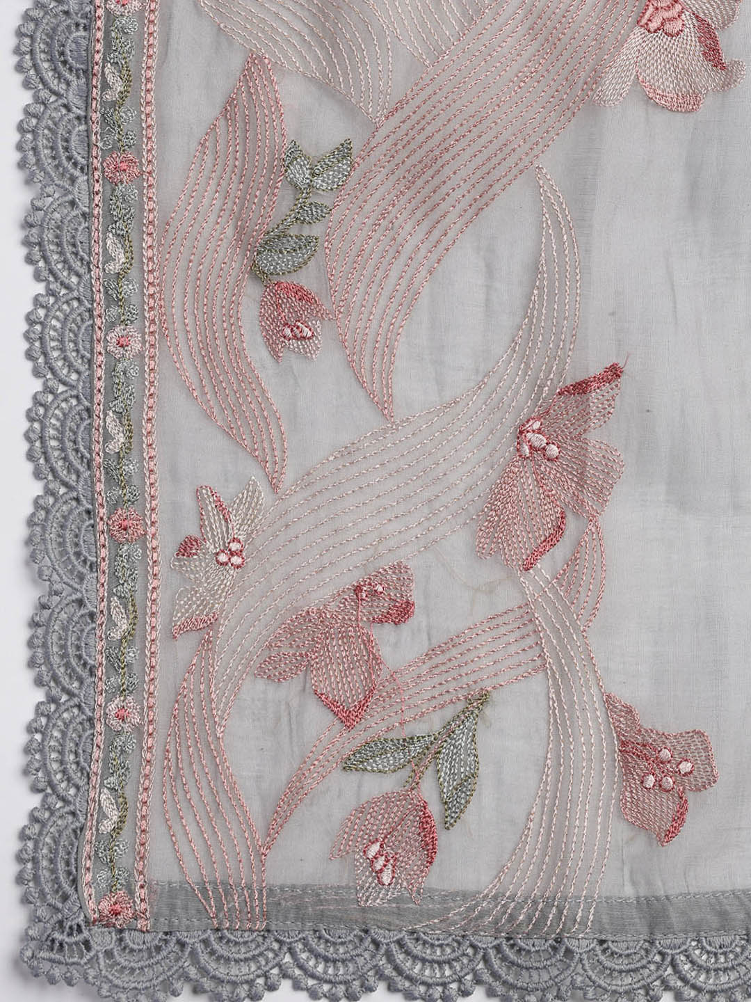 Embroidery Chanderi Unstitched Suit With Dupatta