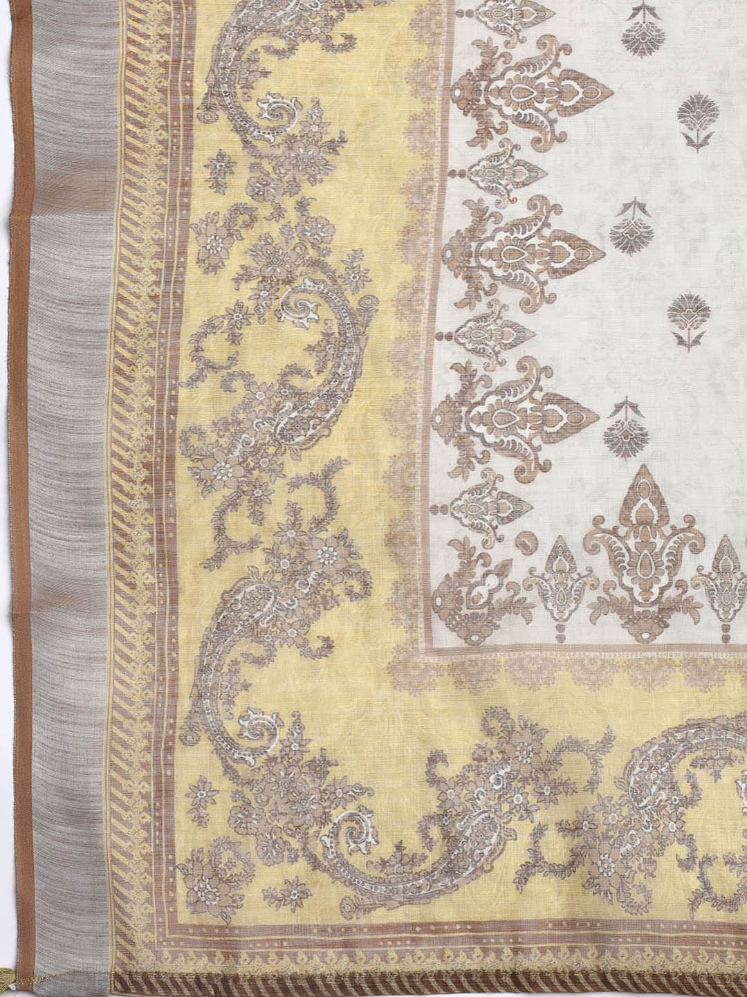 Printed Linen Unstitched Suit Piece With Dupatta