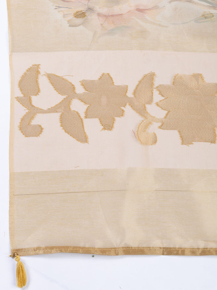 Embroidered Tissue Unstitched Suit With Dupatta