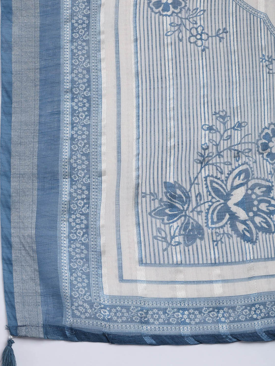 Printed Linen Unstitched Suit Piece With Dupatta