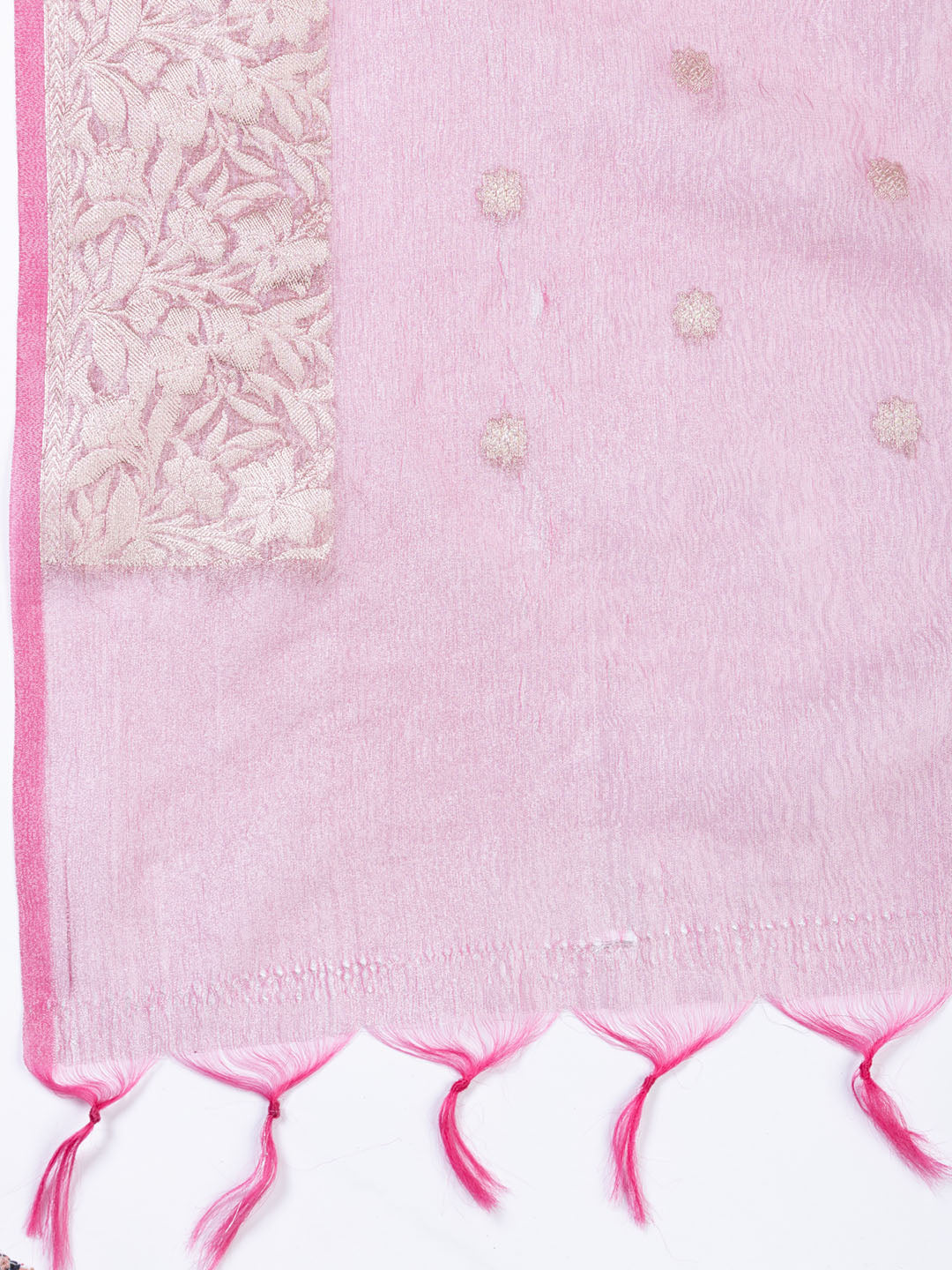Neck Embroidered Tissue Unstitched Suit Piece With Dupatta
