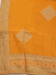 Woven Art Silk Unstitched Suit Piece With Dupatta