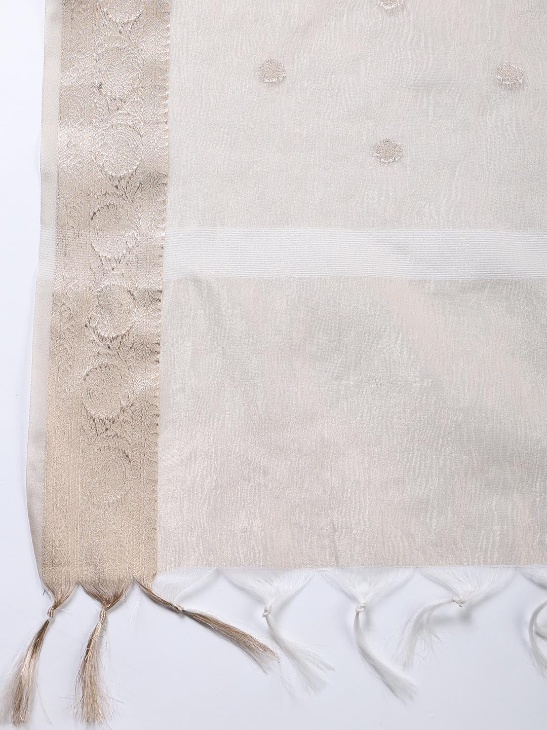 Neck Embroidered Tissue Unstitched Suit Piece With Dupatta