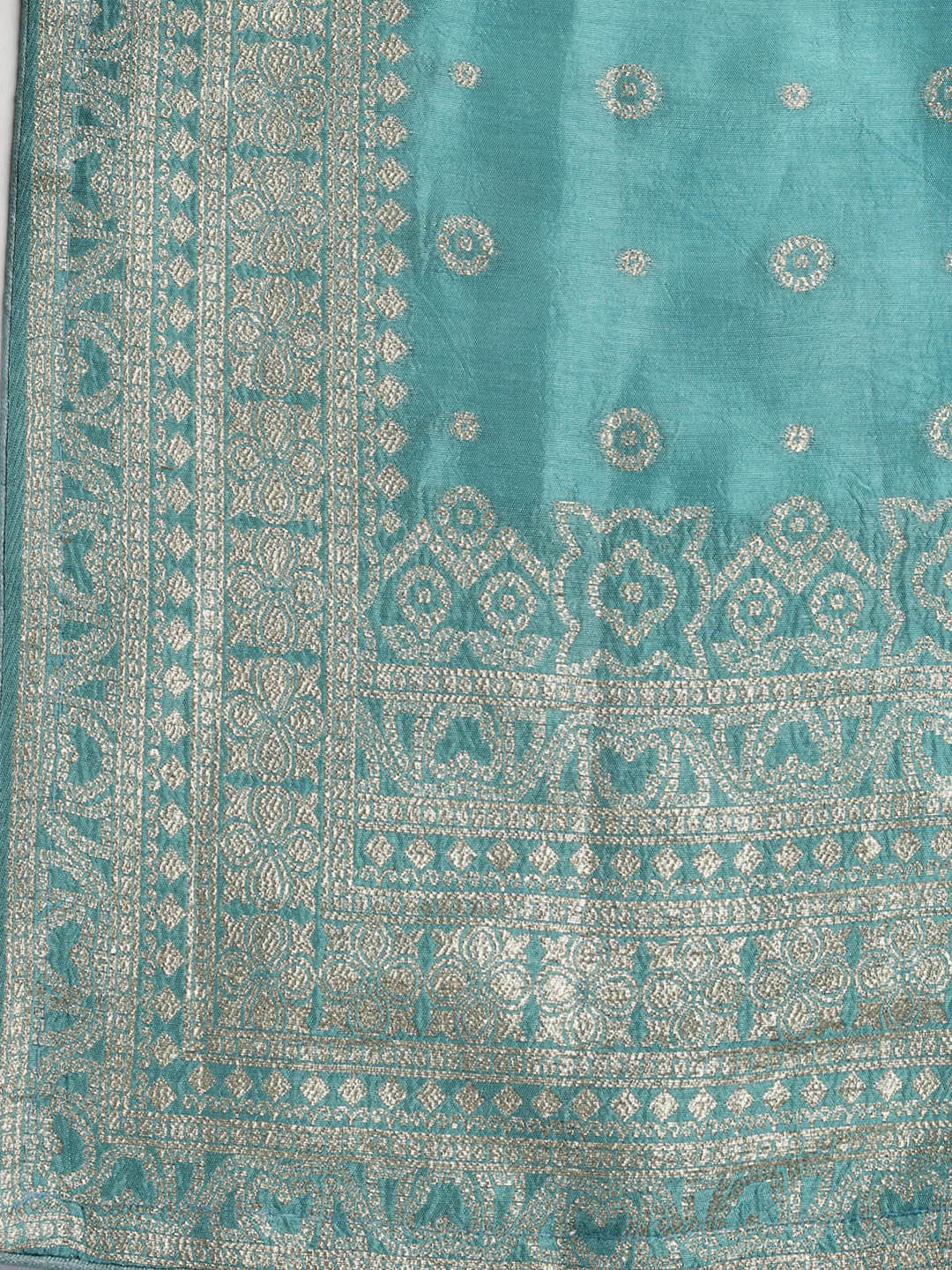 Embroidered Art Silk Unstitched Suit Piece With Dupatta