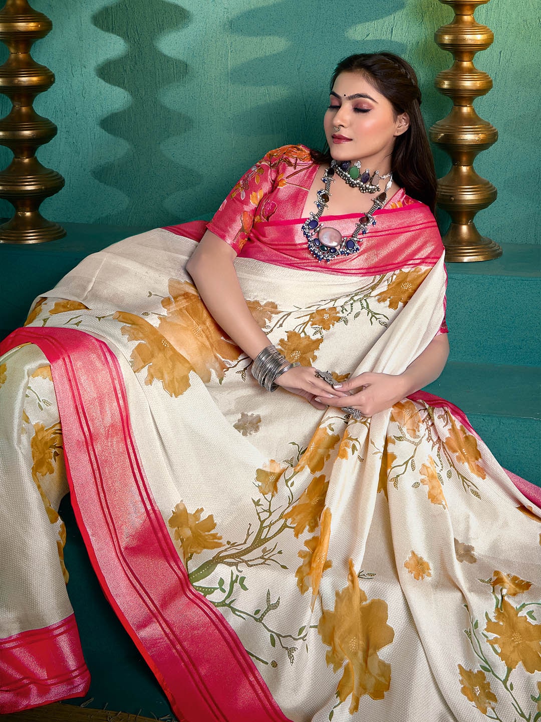 Digital Floral Printed Georgette Saree