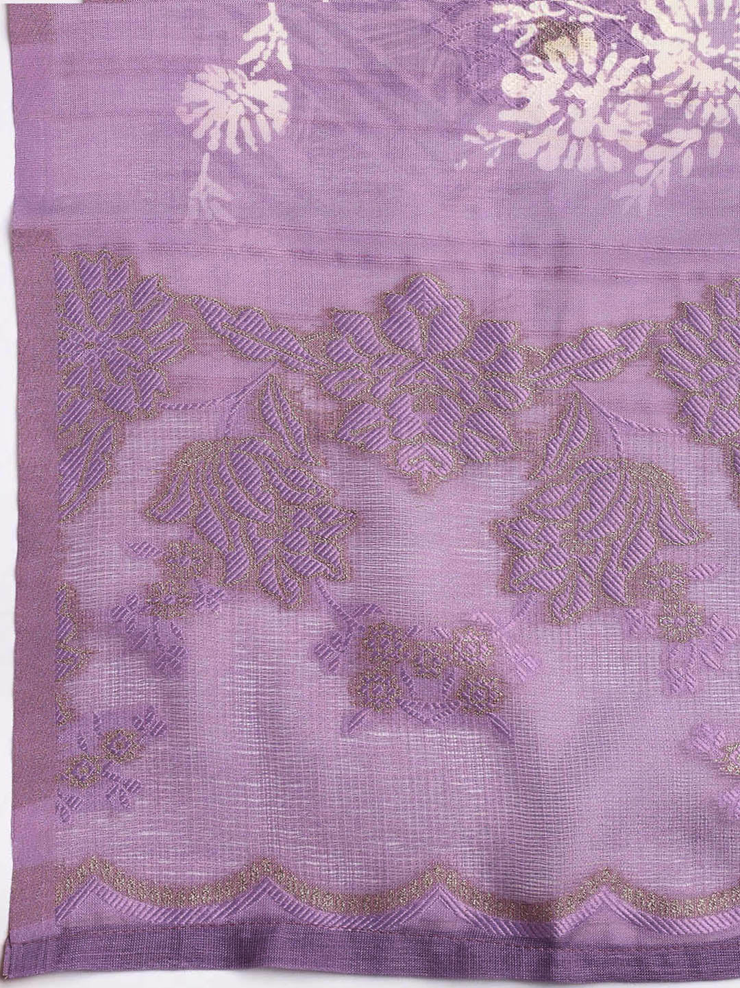 Printed Linen Unstitched Suit Piece With Dupatta