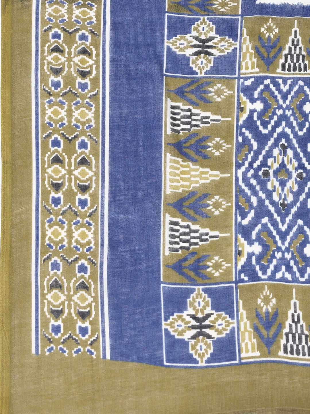 Neck Patti Cotton Blend Unstitched Suit With Dupatta