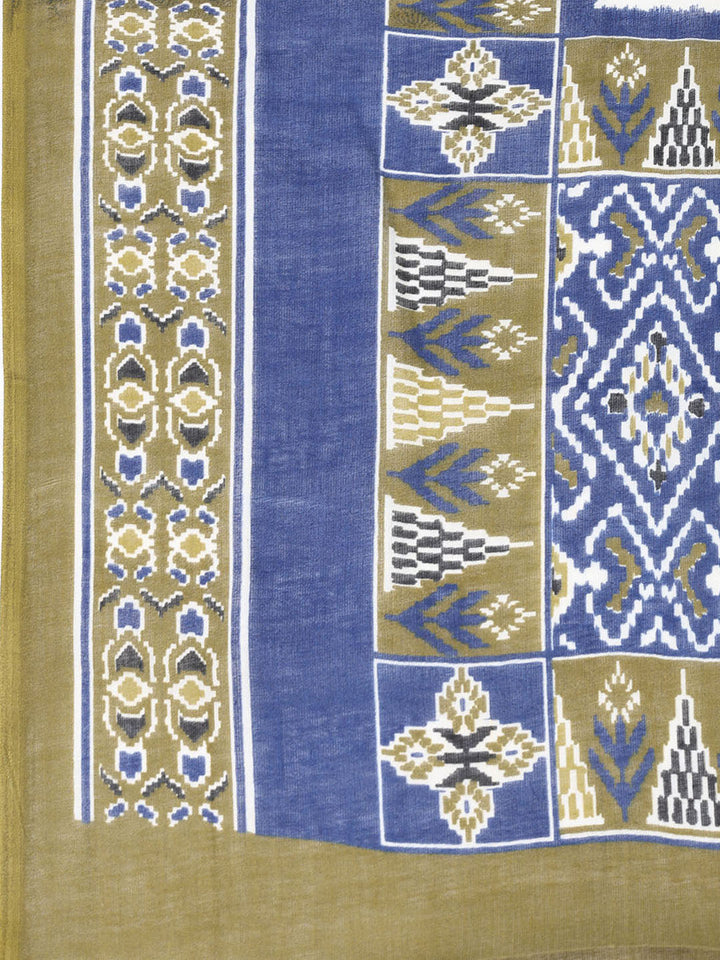 Neck Patti Cotton Blend Unstitched Suit With Dupatta