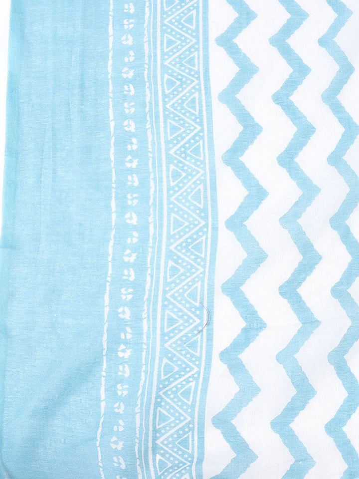 Printed Cotton Blend Unstitched Suit With Dupatta