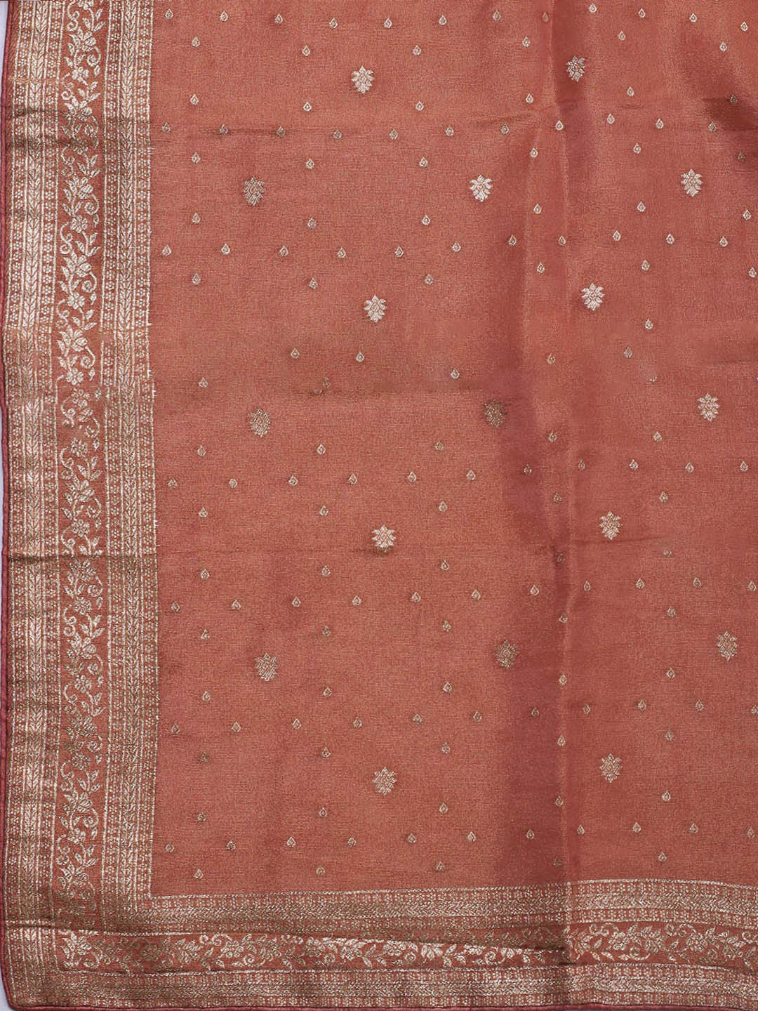 Embroidered Art Silk Unstitched Suit Piece With Dupatta