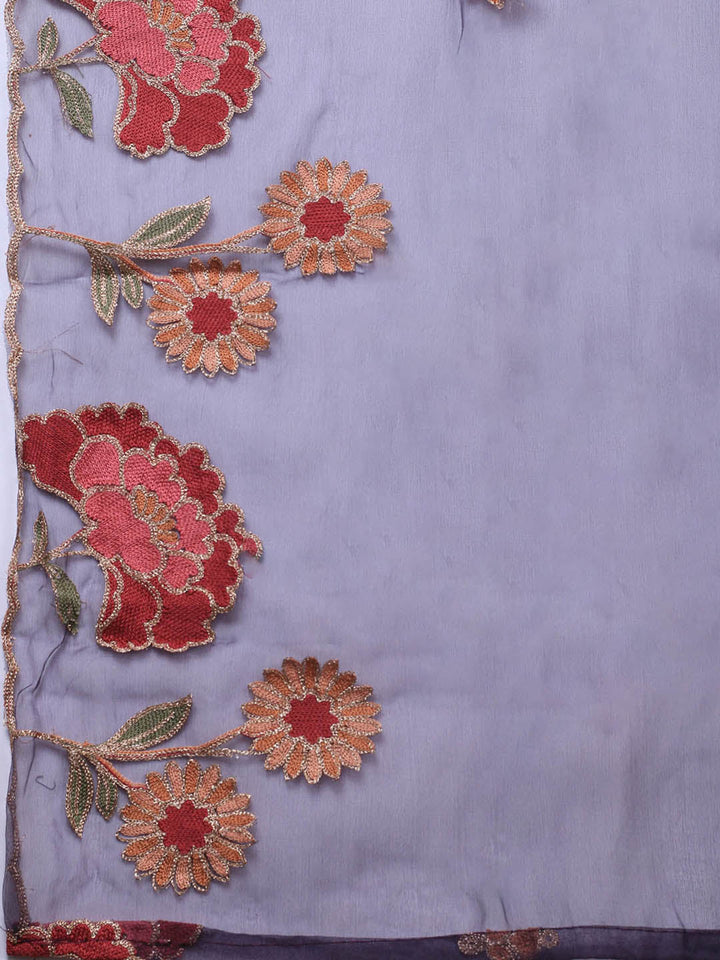 Neck Embroidery Tissue Unstitched Suit With Dupatta