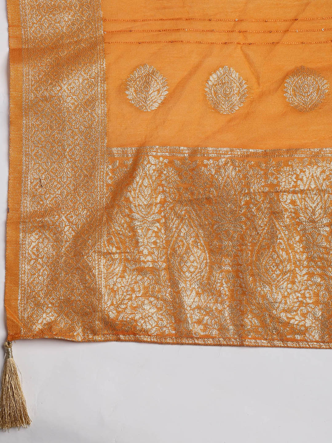 Neck Embroidery Chanderi Unstitched Suit With Dupatta