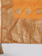 Neck Embroidery Chanderi Unstitched Suit With Dupatta