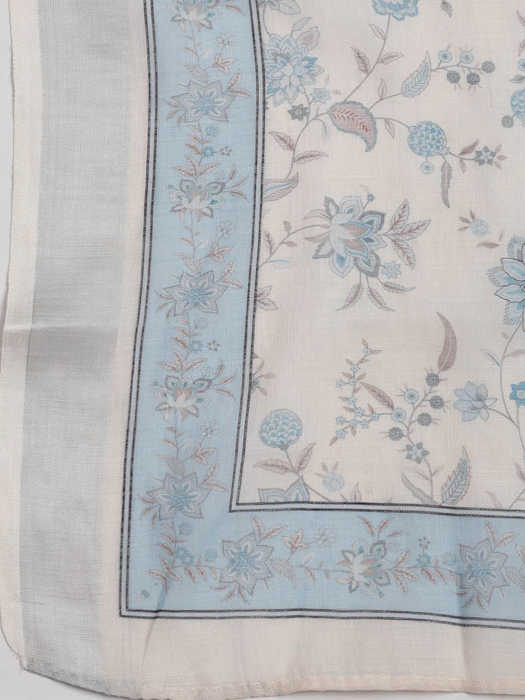 Patch Neck Linen Unstitched Suit Piece With Dupatta