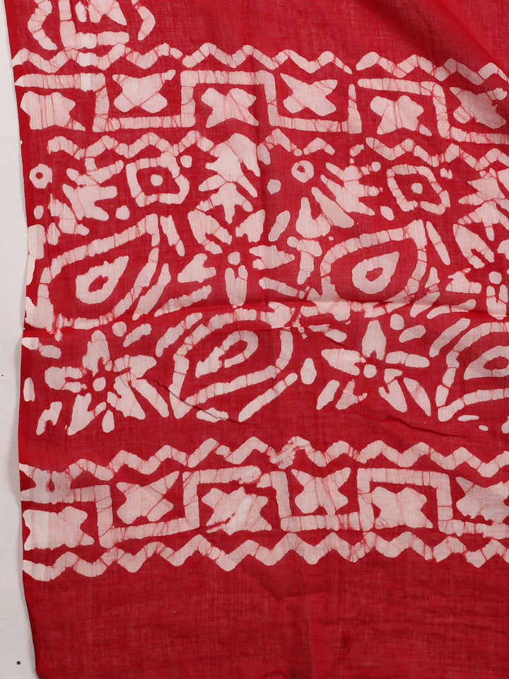 Printed Cotton Blend Unstitched Suit With Dupatta