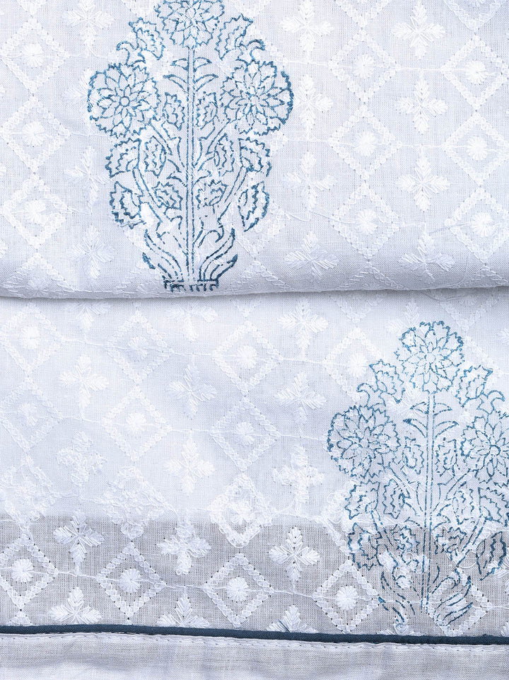 Printed Cotton Blend Unstitched Suit With Dupatta