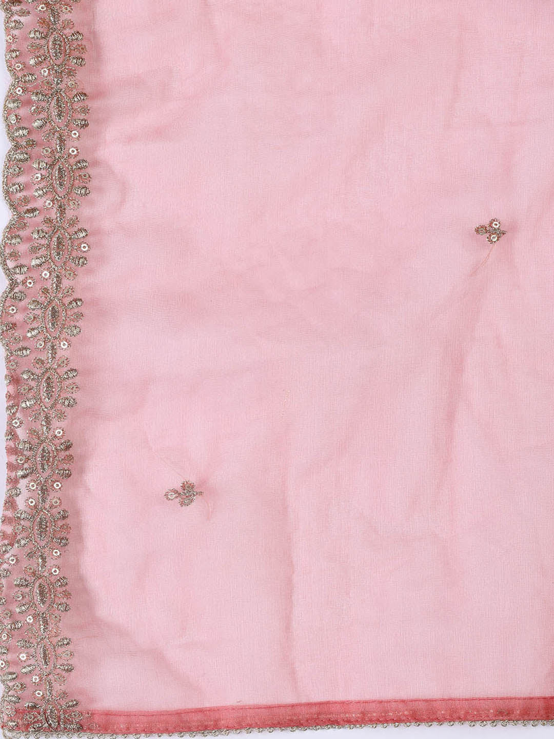 Neck Embroidery Chanderi Unstitched Suit With Dupatta