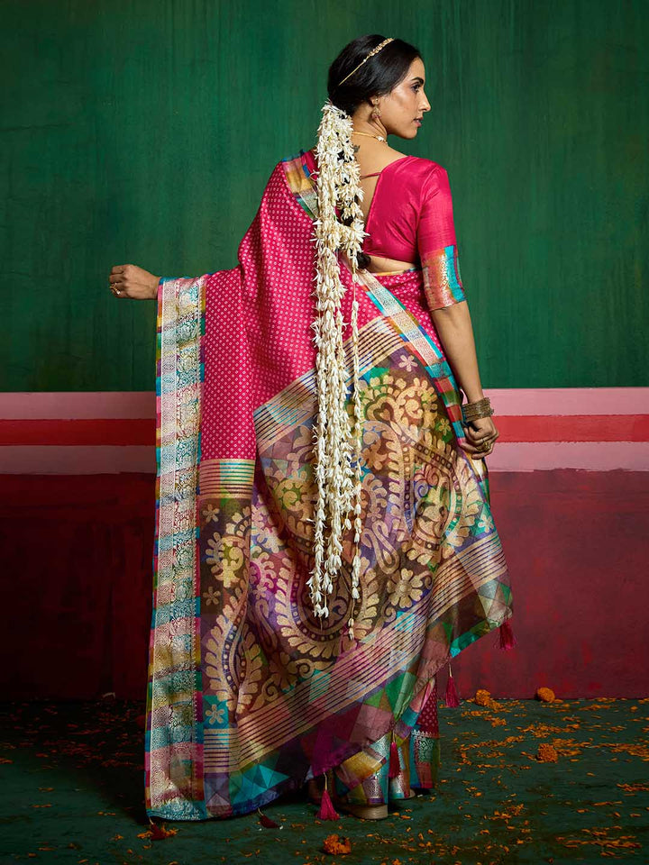 Bandhani Printed Art Silk Saree