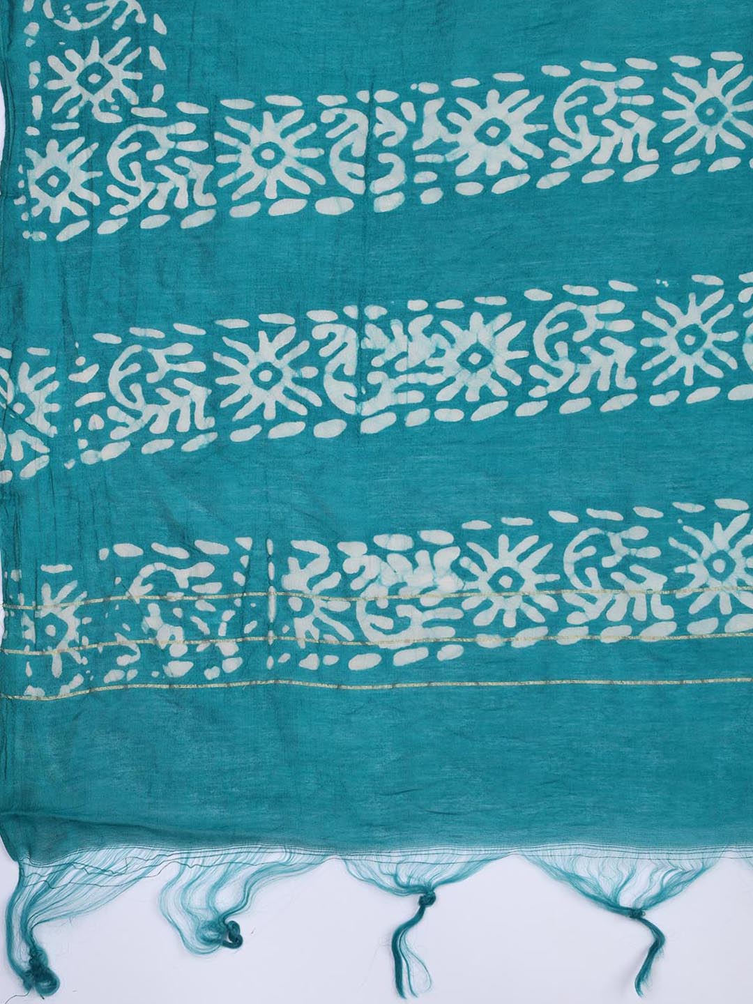 Schiffli Embroidery Cotton Blend Unstitched Suit With Dupatta