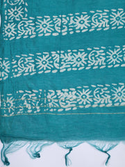 Schiffli Embroidery Cotton Blend Unstitched Suit With Dupatta