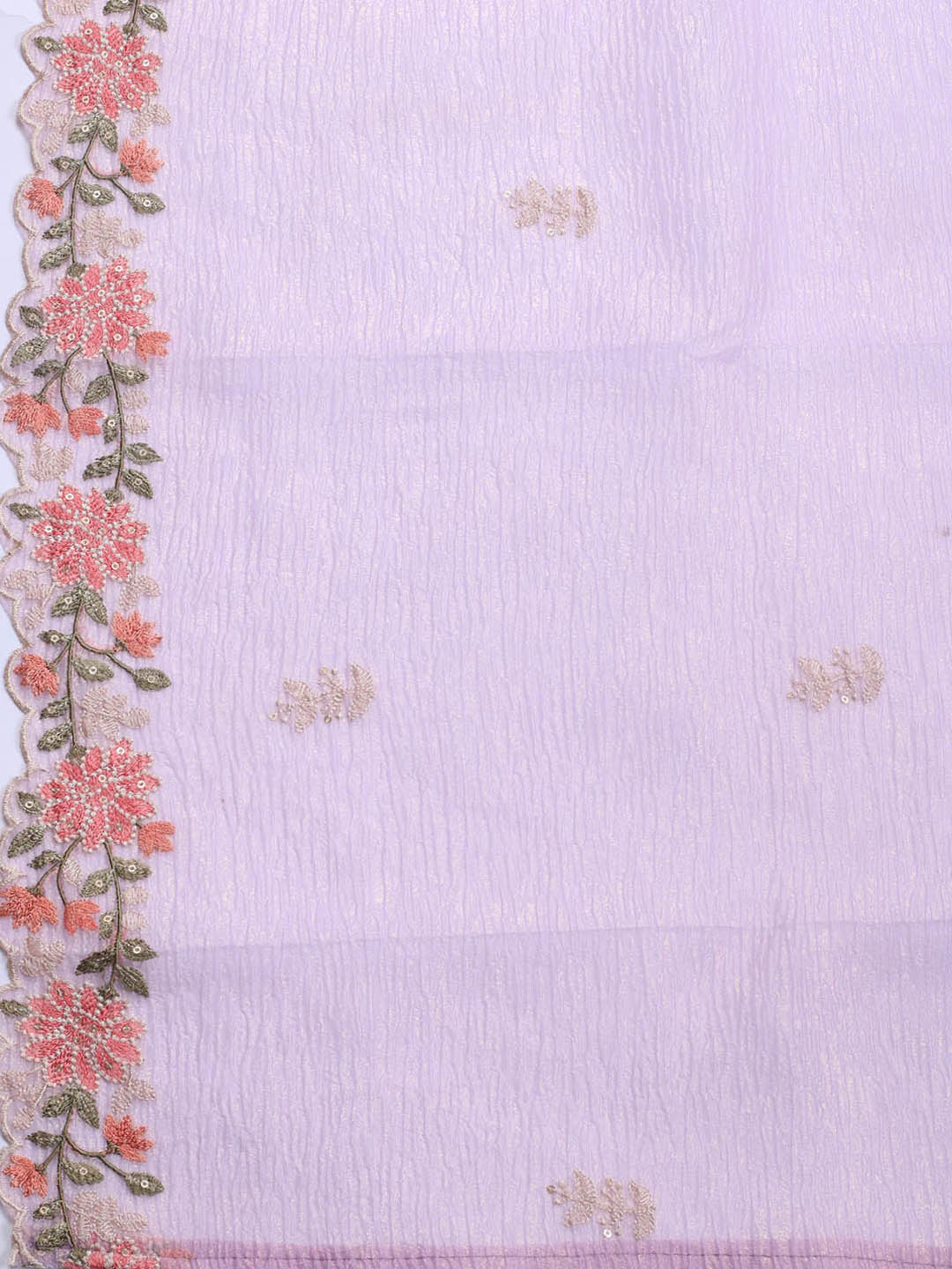 Neck Embroidery Organza Unstitched Suit Piece With Dupatta