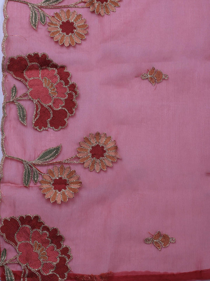 Neck Embroidery Tissue Unstitched Suit With Dupatta