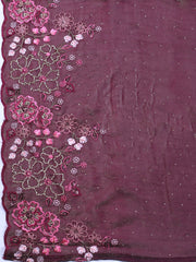 Embroidered Chinon Unstitched Suit With Dupatta
