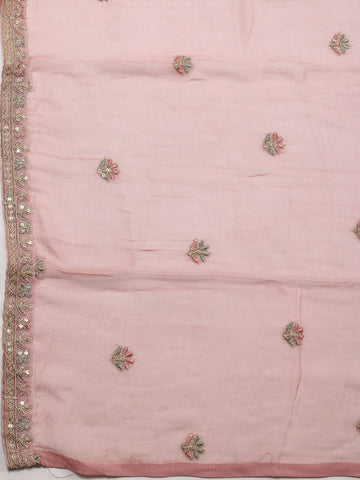 Neck Embroidery Organza Unstitched Suit Dupatta