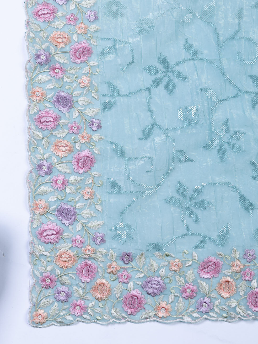 Embroidered Tissue Unstitched Suit With Dupatta