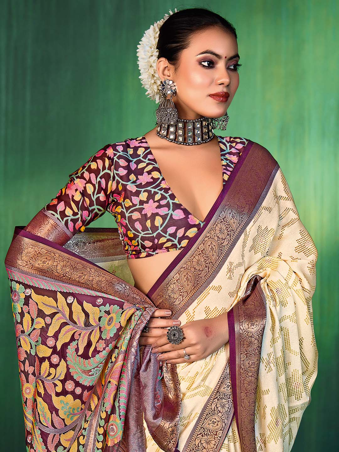 Bandhani Printed Georgette Saree