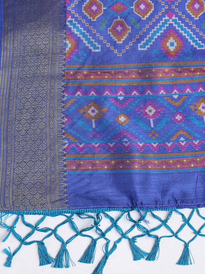 Art Silk Unstitched Suit Piece With Dupatta