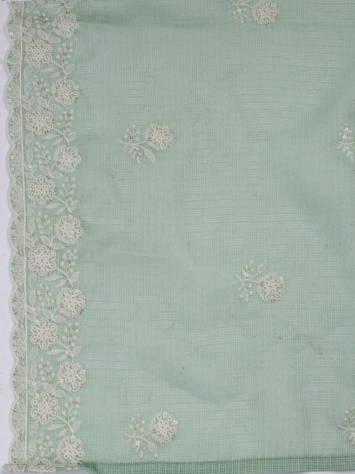 Embroidered Cotton Blend Unstitched Suit Piece With Dupatta