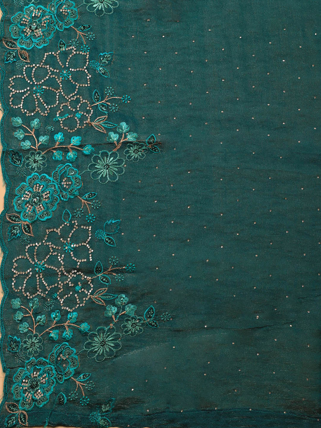 Embroidered Chinon Unstitched Suit With Dupatta