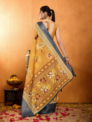 Patola Zari Border Art Silk Woven Saree