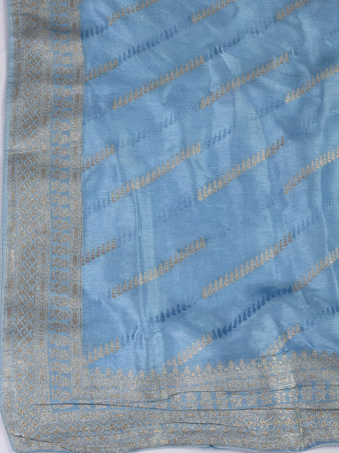 Embroidery Chanderi Unstitched Suit With Dupatta